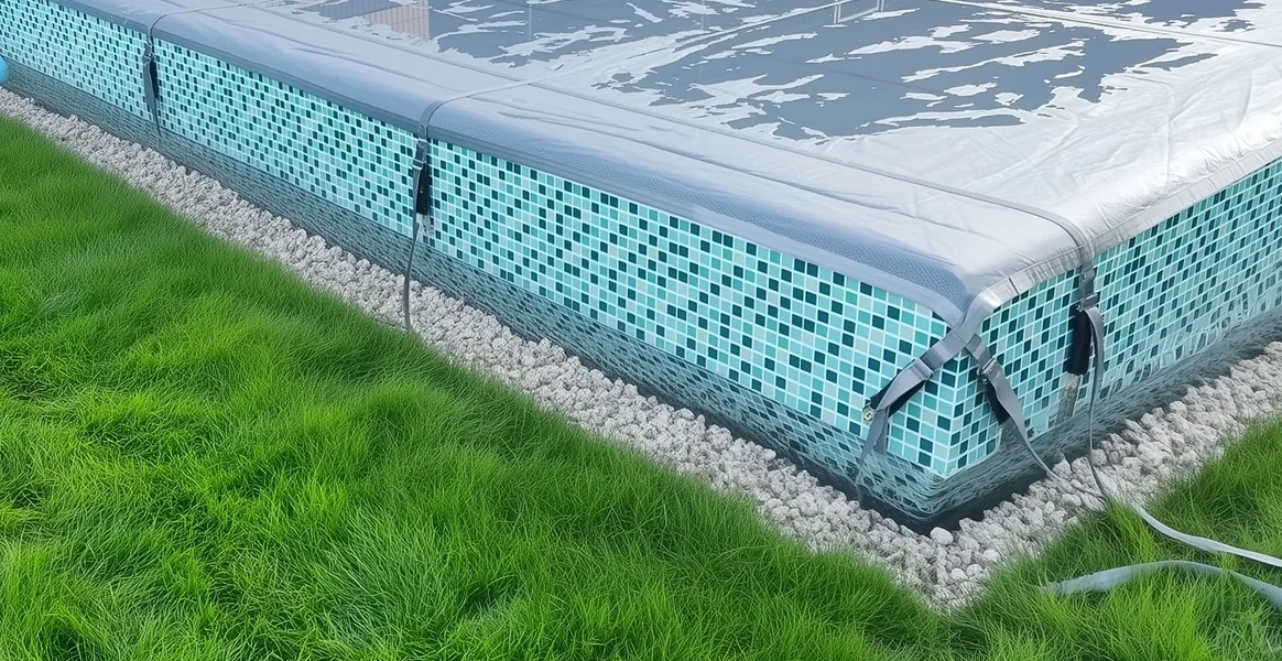 Покрывало для бассейна под снегом — защита зимой в Находке